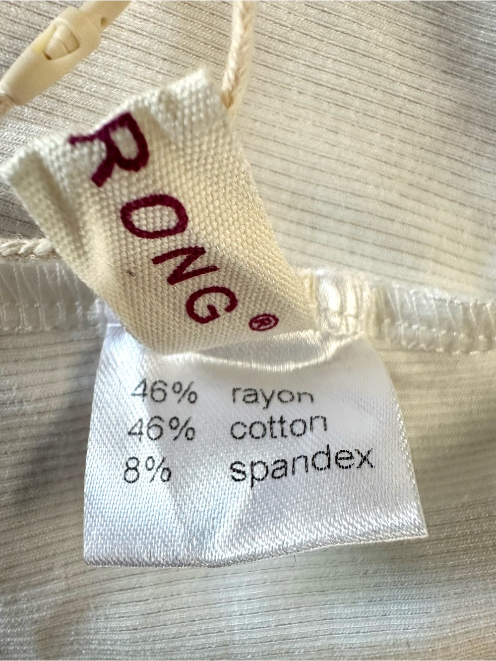 Darong NWT White Black Ringer Tee Ribbed Stretch Top XL - Picture 5 of 9